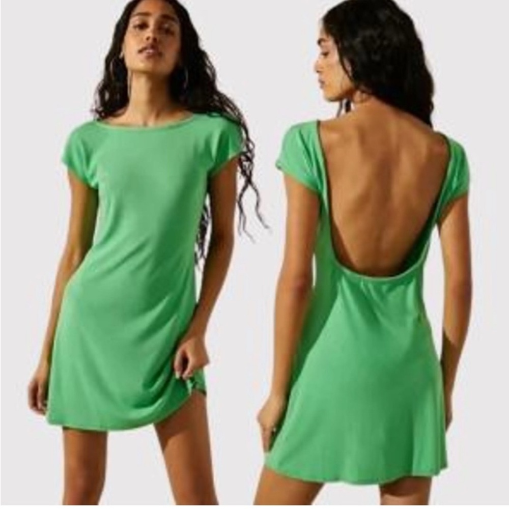 Free People Beach Rosalia Low Open Back Knit Mini Dress